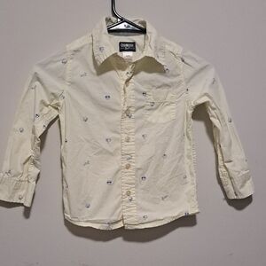 OshKosh B'gosh Cream and Blue Button Down Shirt